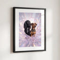 Crystal Bloom pet portrait with two dogs and initials