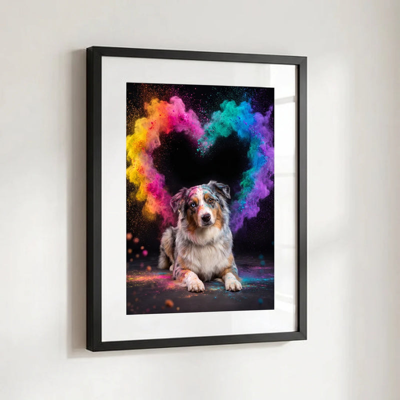 Custom pet portrait | Rainbow Heart