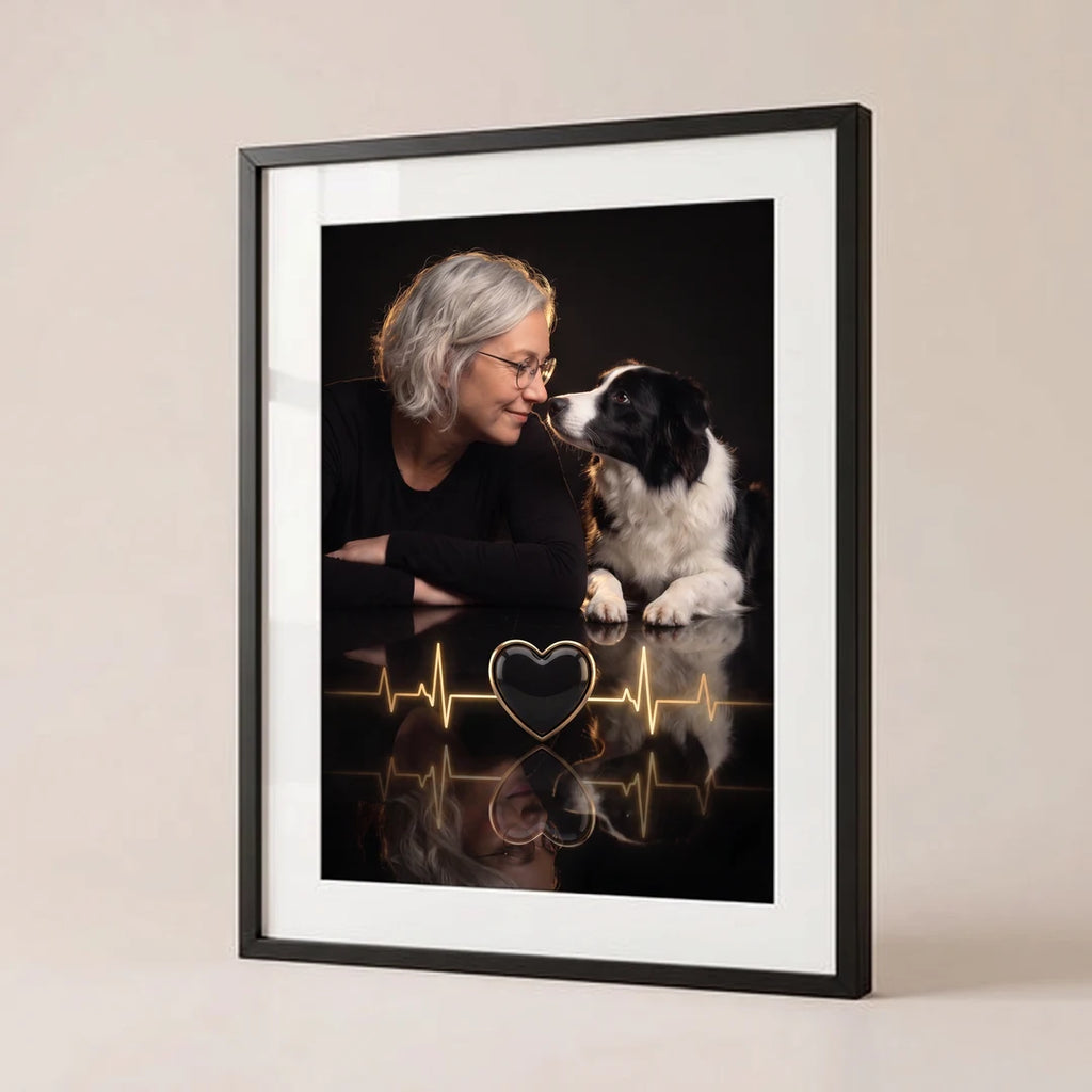 Heartbeat Gold poster with woman and border collie