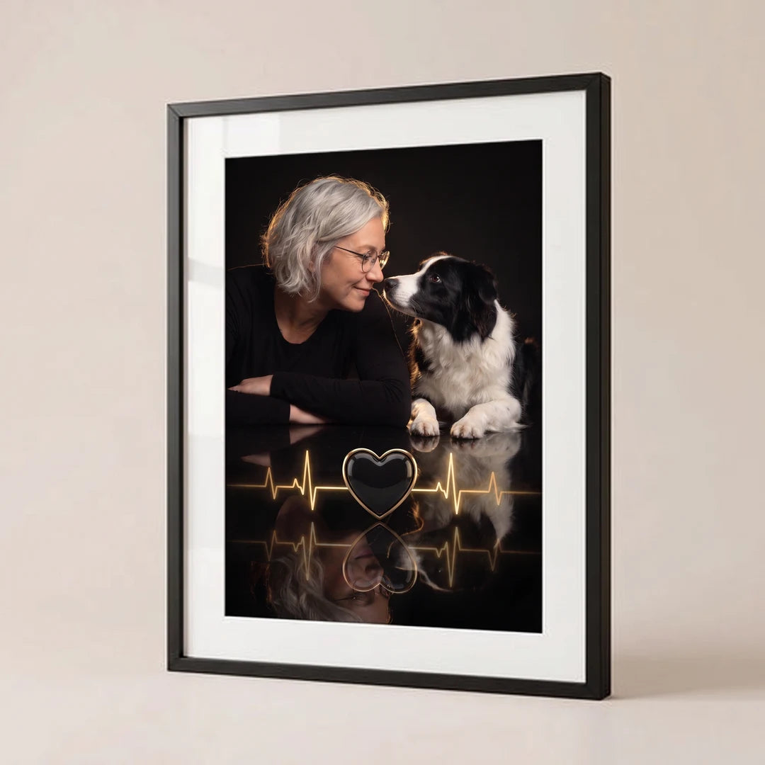 Heartbeat Gold poster with woman and border collie