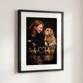 Heartbeat Gold personalised pet portrait in a black frame