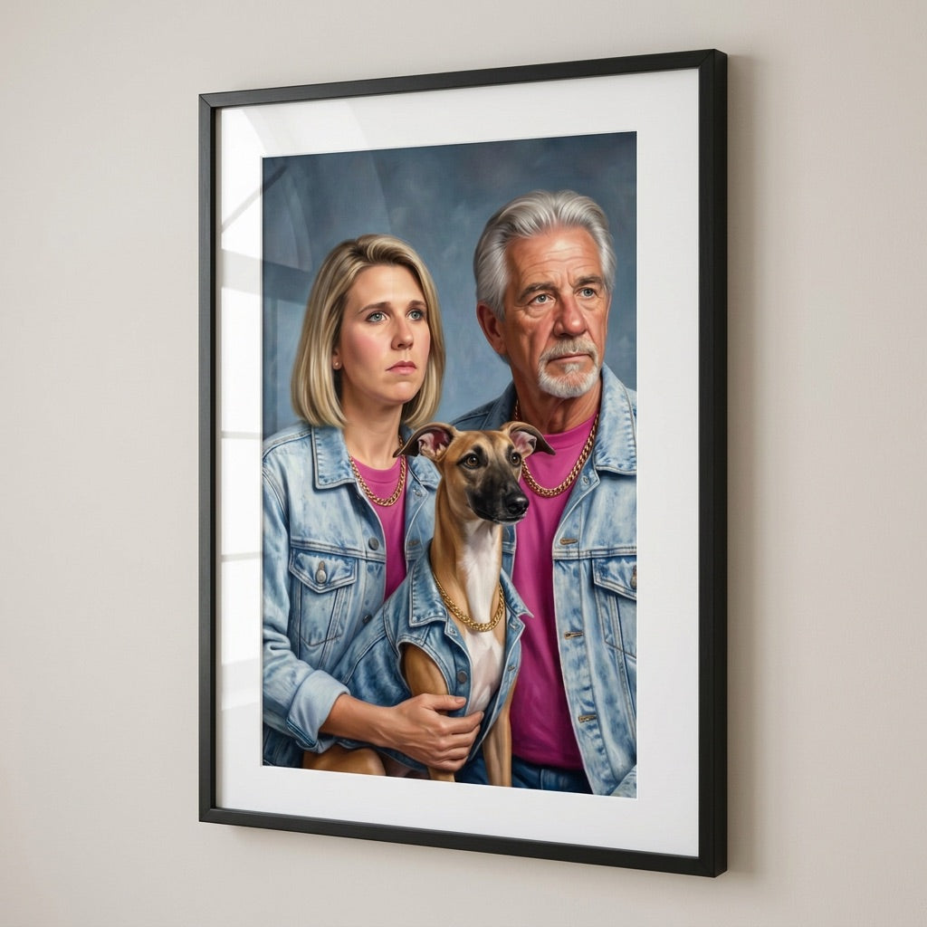 Custom pet portrait | Cheesy 90s Couple Shooting
