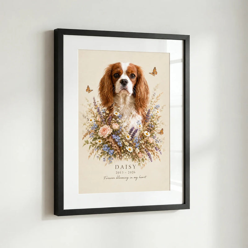 Personalised Pet Memorial Portrait | Forever Blooming