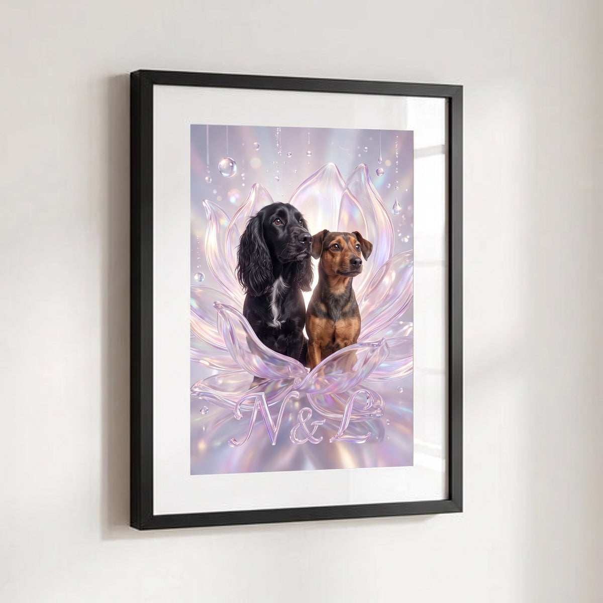 Crystal Bloom custom pet portrait - framed poster