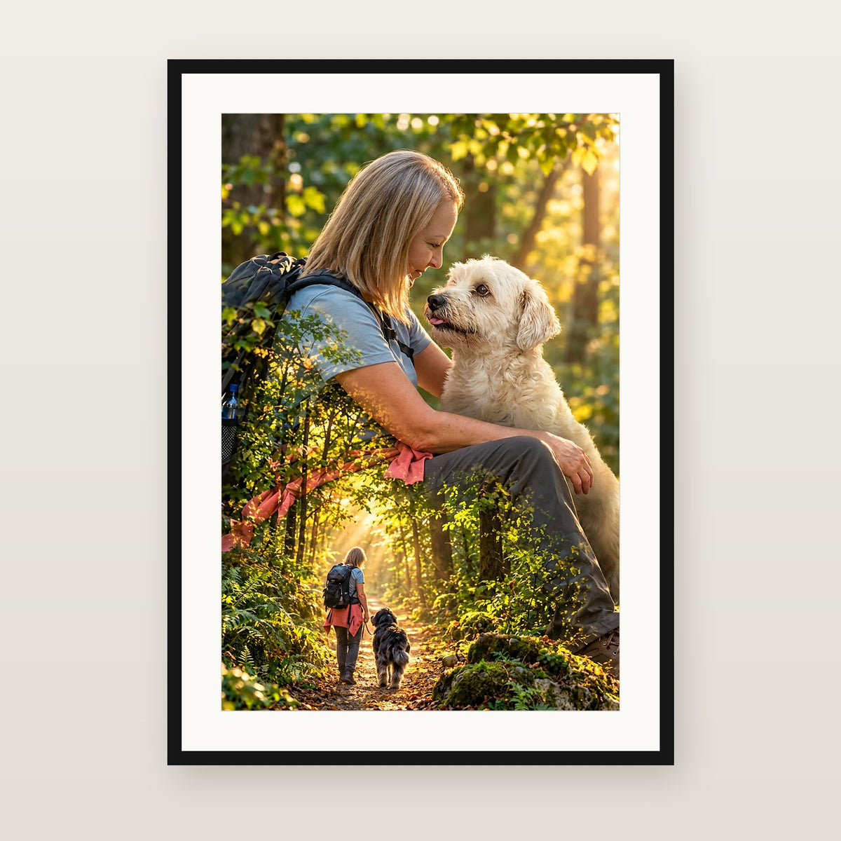 Nature Bond personalised pet portrait - framed poster