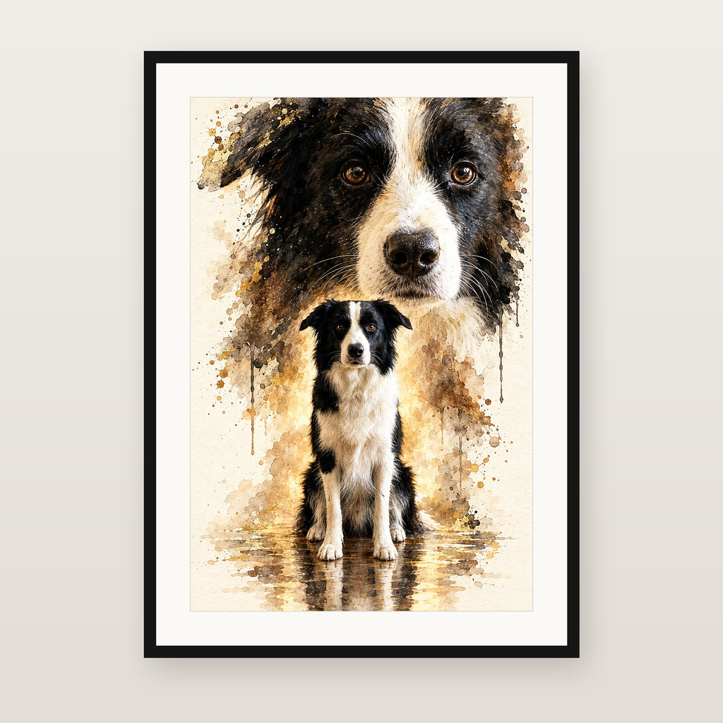 Soul Reflection personalised pet portrait - framed poster