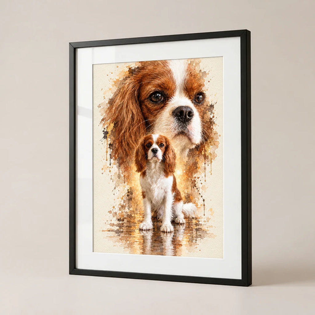 Soul Reflection poster with a cavalier king charles spaniel