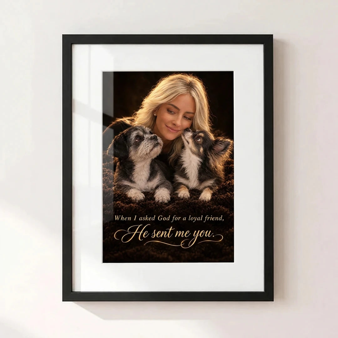 Custom pet portrait | Golden Embrace