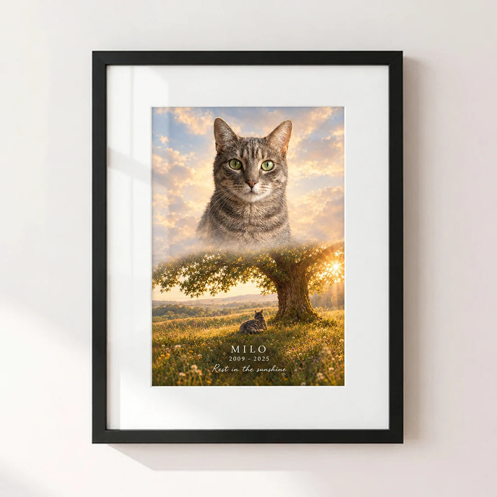 Custom pet memorial portrait | Watching Over Me